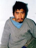 杜卫峰被迫害精神失常后住進精神病院三天时所照