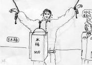 中共酷刑示意图：吊水桶