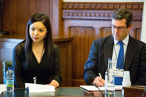 图4：加拿大小姐林耶凡（Anastasia Lin）在中共强摘法轮功学员等良心犯器官听证会上发言