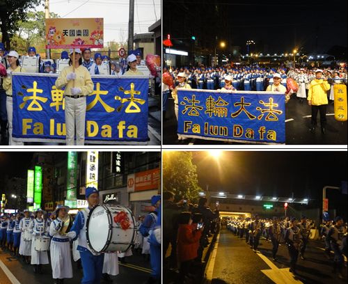 图：台湾天国乐团参加杨梅元宵节创意花车暨花灯踩街。