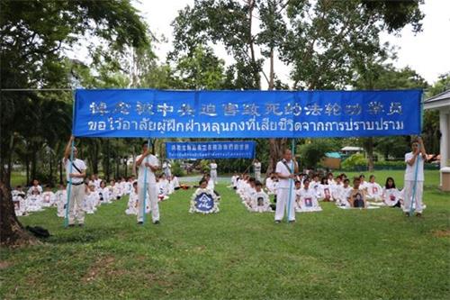 '图1：泰国法轮功学员悼念被中共迫害致死的中国大陆同修'