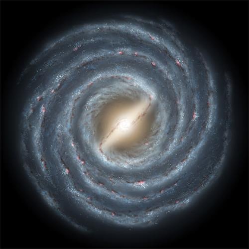 '银河系的艺术图（俯视图）（Image credit：@nasa.gov）'