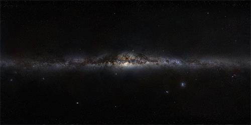 '望远镜拍摄的银河系全景图（侧面图）（Image Credit：ESO/S. Brunier）'