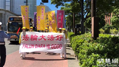 '图1～6：日本法轮功学员的反迫害游行，历时两个小时'