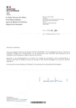 '图2：法国内政部的信件。'