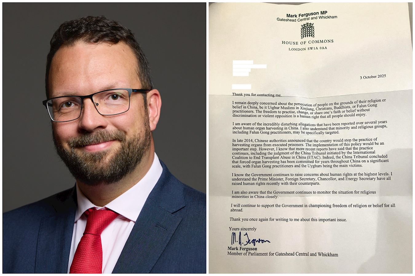 '图5:国会议员马克·弗格森和回信'